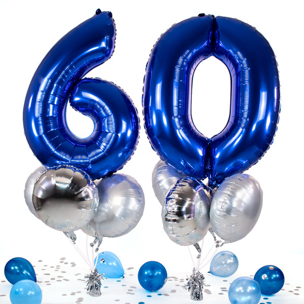 10 Heliumballons in der Box Blau 60