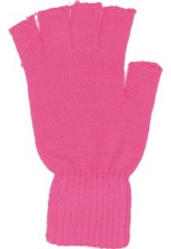 Fingerlose Handschuhe Retro Neon-Pink