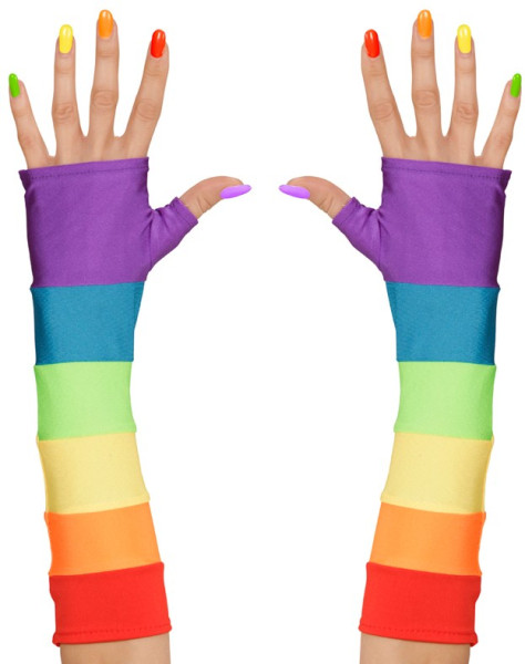 Rainbow arm warmers