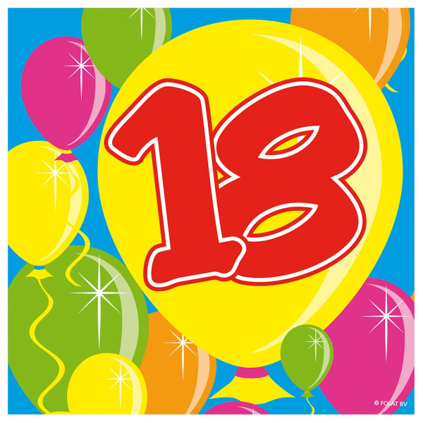 20 serwetek 18. urodziny balonu