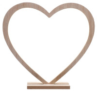 Aperçu: Décoration en forme de cœur en bois de 25 cm