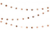 Roségoldene metallic Sternen Girlande 3,6m