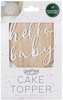 Förhandsgranskning: Naturlig Baby cake topper Hej