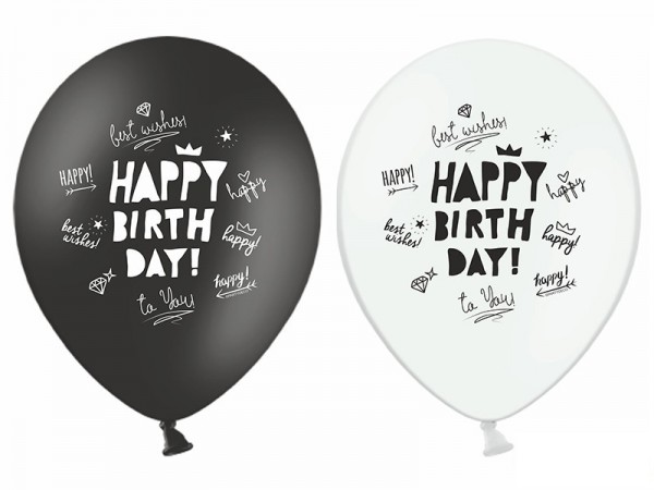 6 ballonnen met de beste verjaardagswensen 30cm