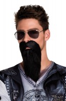 Long black biker beard