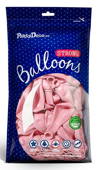 100 balonów Partylover pastelowy róż 27cm 4