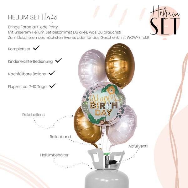 Jungle Friends Ballon Bouquet-Set mit Heliumbehälter 3