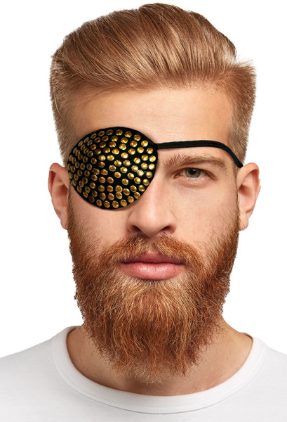 Parche en el ojo pirata para hombre dorado