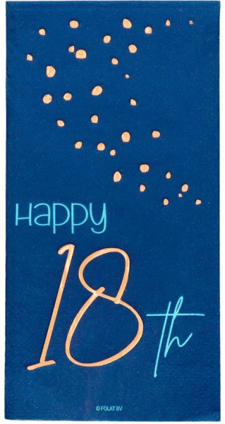 18. fødselsdag 10 servietter Elegant blå