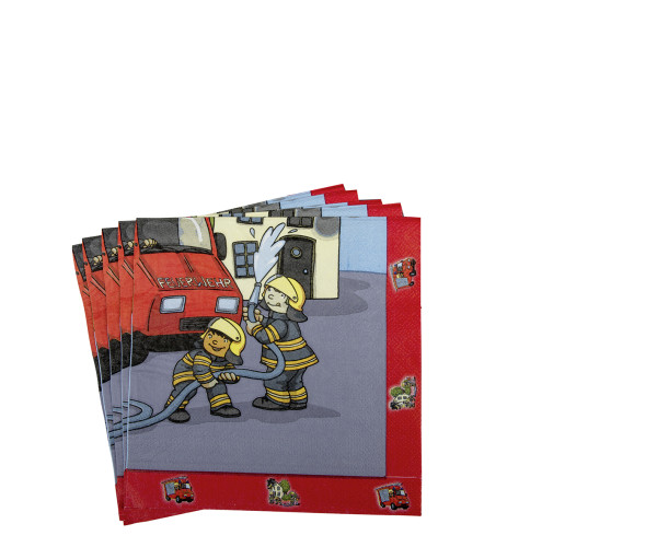 Fire brigade alarm children's birthday napkin 33x33cm