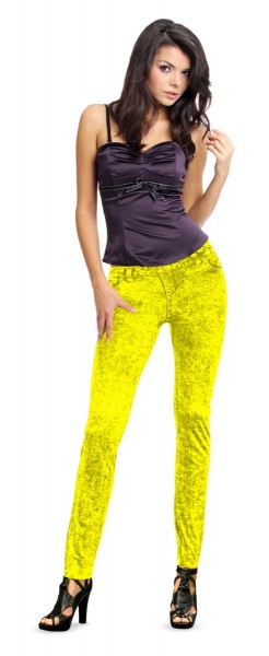 Denim leggings in neon yellow size. 36 - 38
