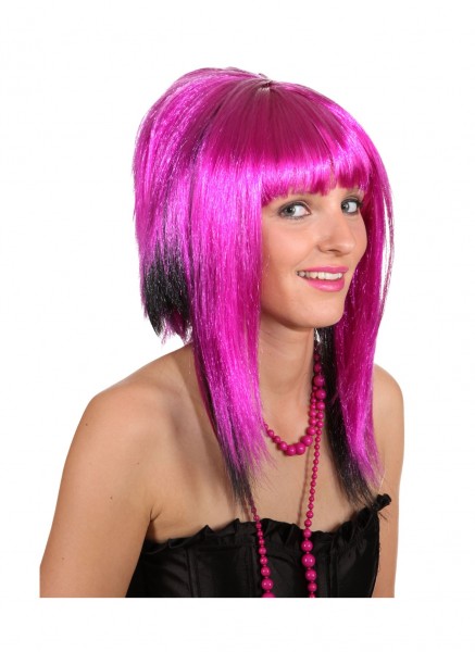 Pink black wig Stacey teased