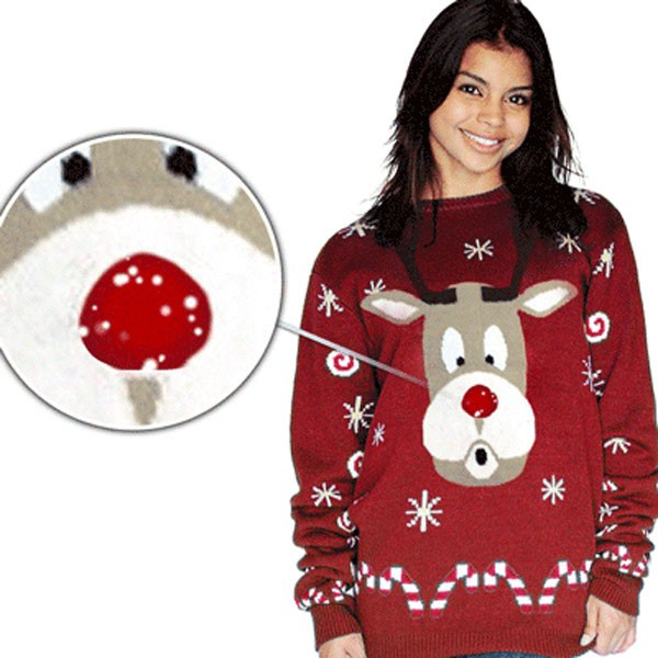 Funky Nose Christmas Sweater Rudolph Unisex