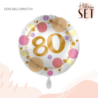 Vorschau: Shiny Dots 80 Ballonbouquet-Set mit Heliumbehälter