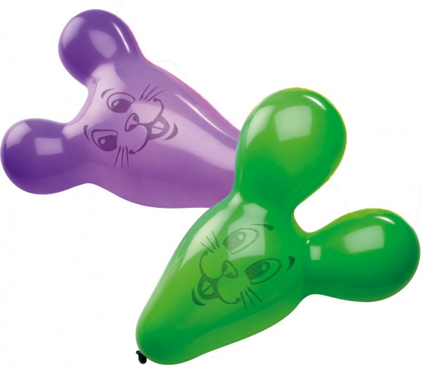 2 Figuren-Luftballons verspieltes Mäuse-Duo