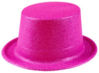 Oversigt: Fucsia glitter hat i neon pink