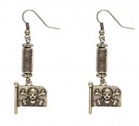 Preview: Pirate earrings flag silver