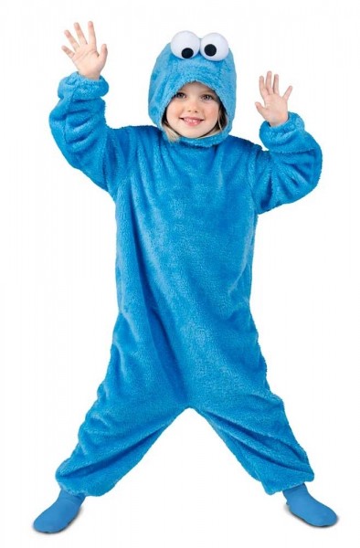 Cookie Monster plys jumpsuit til børn