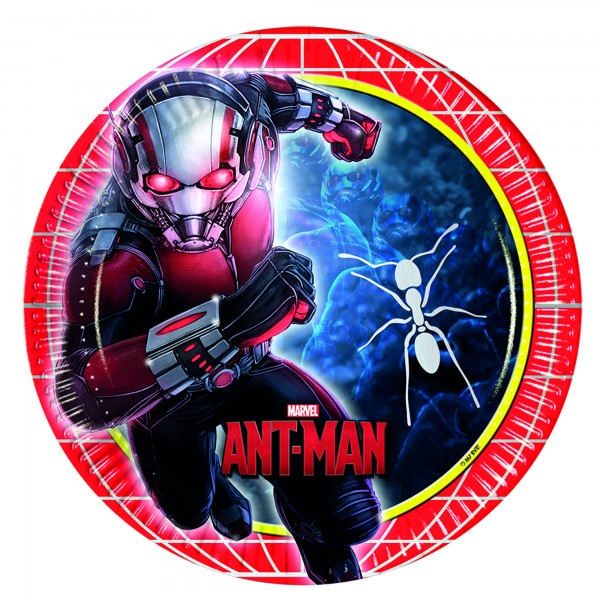 8 platos de papel de superhéroe Ant-Man 23cm