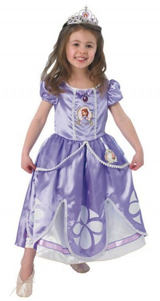 Vestido princesa con tiara para niños en violeta