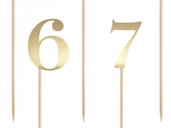 Tischnummern Zahlen 1-10 Gold 2