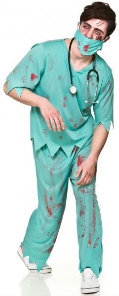 Zombie manlig sjuksköterska kostym