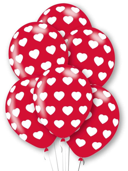6 Lovely Heart latex ballonnen 27,5cm