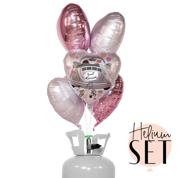 Weddingcar Ballonbouquet-Set mit Heliumbehälter
