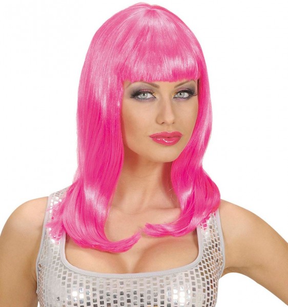 Neon pink wig Nina 3