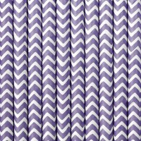 Aperçu: 10 pailles en papier zigzag violet 19,5 cm