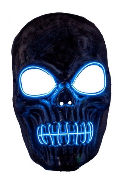 Skeleton mask with light blue