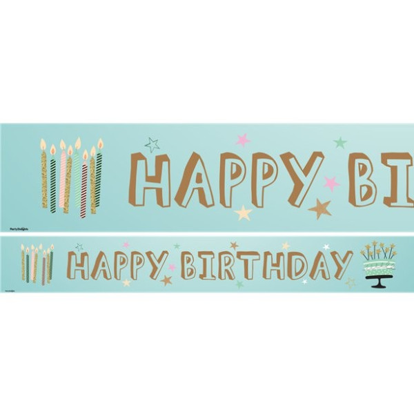 3 Happy Birthday banners mint 1m
