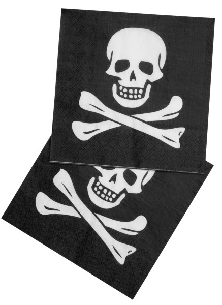 12 serwetek Pirate Party Skull 33 x 33 cm