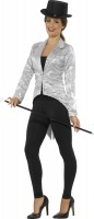 Preview: Glamor sequin tailcoat for women silver