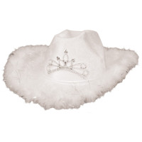 Fluffy princess cowgirl hat