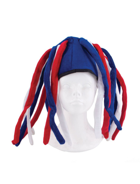 France hat with Rasta braids