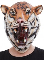Roaring tiger latex mask for adults