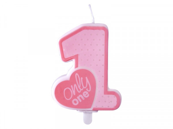 Only One cake candle pink