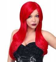 Oversigt: Rødt langt hår paryk Marielle