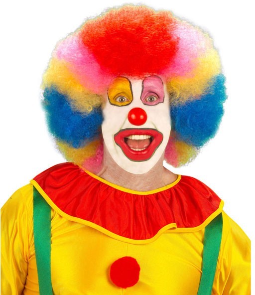 Perruque de clown afro colorée