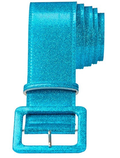 Glitter belt in turquoise blue