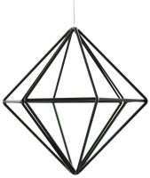 Suspension diamant noir mat de style minimaliste