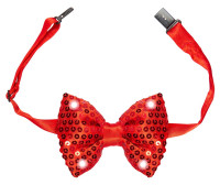 Red Grace Sequin Bow Tie With LED