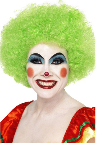 Glad clown peruk grön