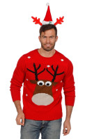 Preview: Reindeer Christmas Jumper Red