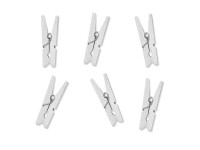 Mini wooden clips white 20 pcs