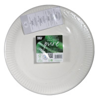 Aperçu: 50 assiettes en papier FSC Scarlatti blanc 29cm